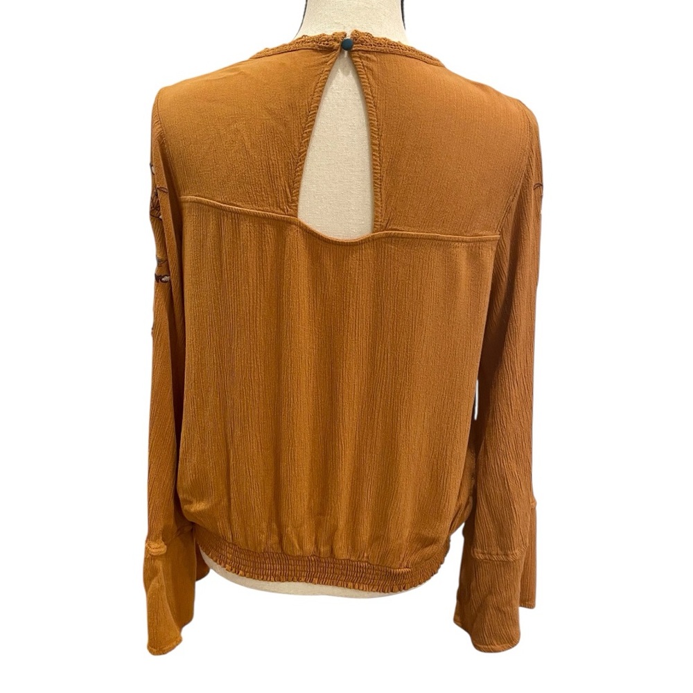 Xhilaration Mustard Embroidered Blouse - Picture 4 of 5
